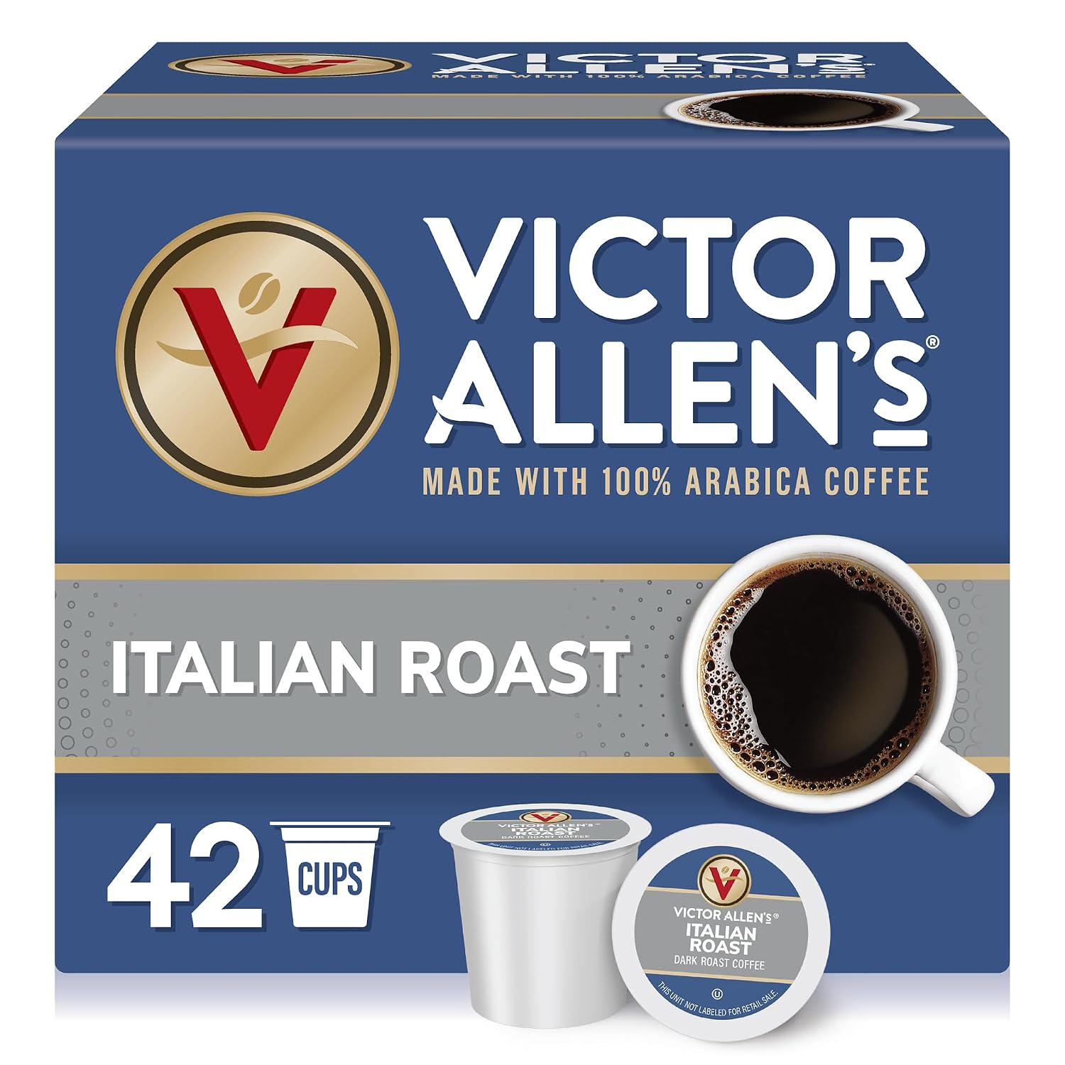 Victor Allen's Coffee Donut Shop Blend, Medium Roast, 80 Count, Single Serve Coffee Pods for Keurig K-Cup Brewers | 100% Arabica beans, Compatible with all K-Cup brewers, Kosher-OU (Pareve), 90-150mg caffeine per serving
