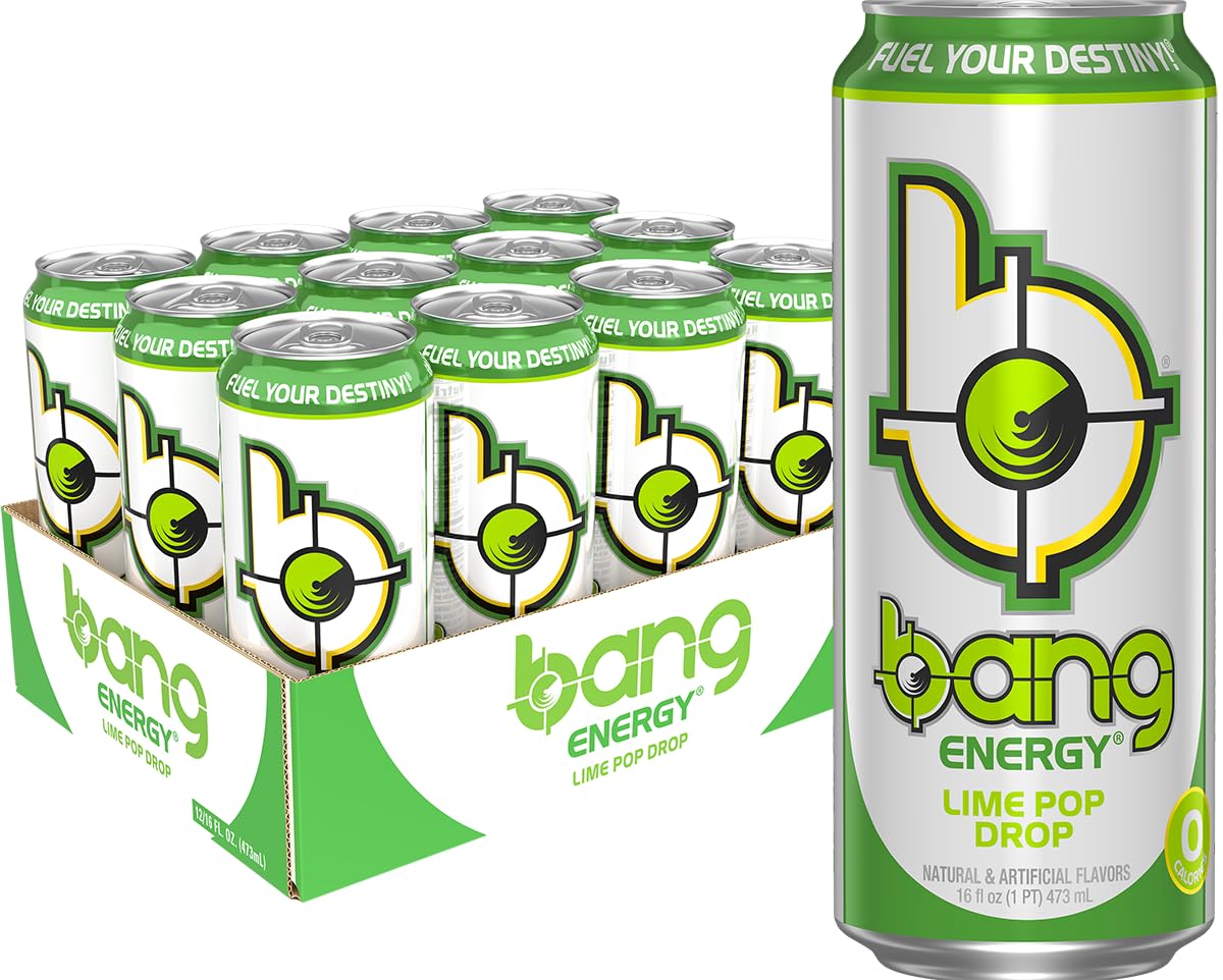 Bang Energy Blue Razz, Sugar-Free Energy Drink, 16-Ounce | Pack of 12