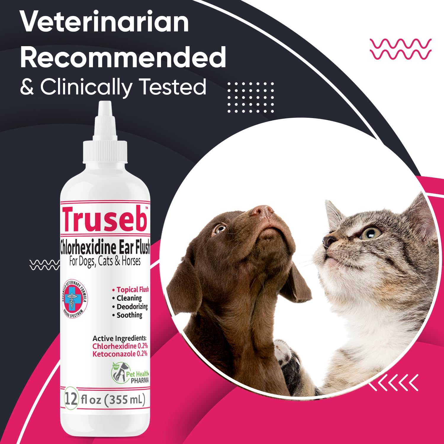 Truseb Maximum Strength Dog Ear Infection Treatment Flush