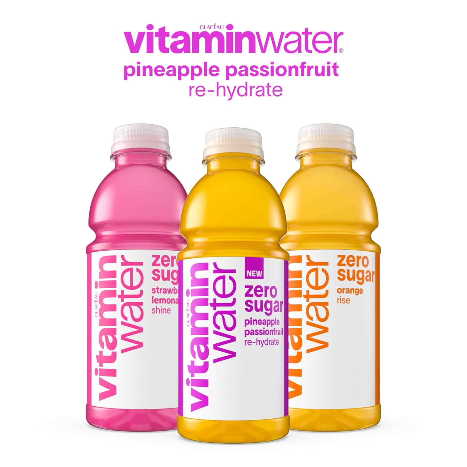 vitaminwater Squeezed Lemonade Zero Sugar, Flavored Water Beverage Bottles, 20 fl oz, 12 Pack