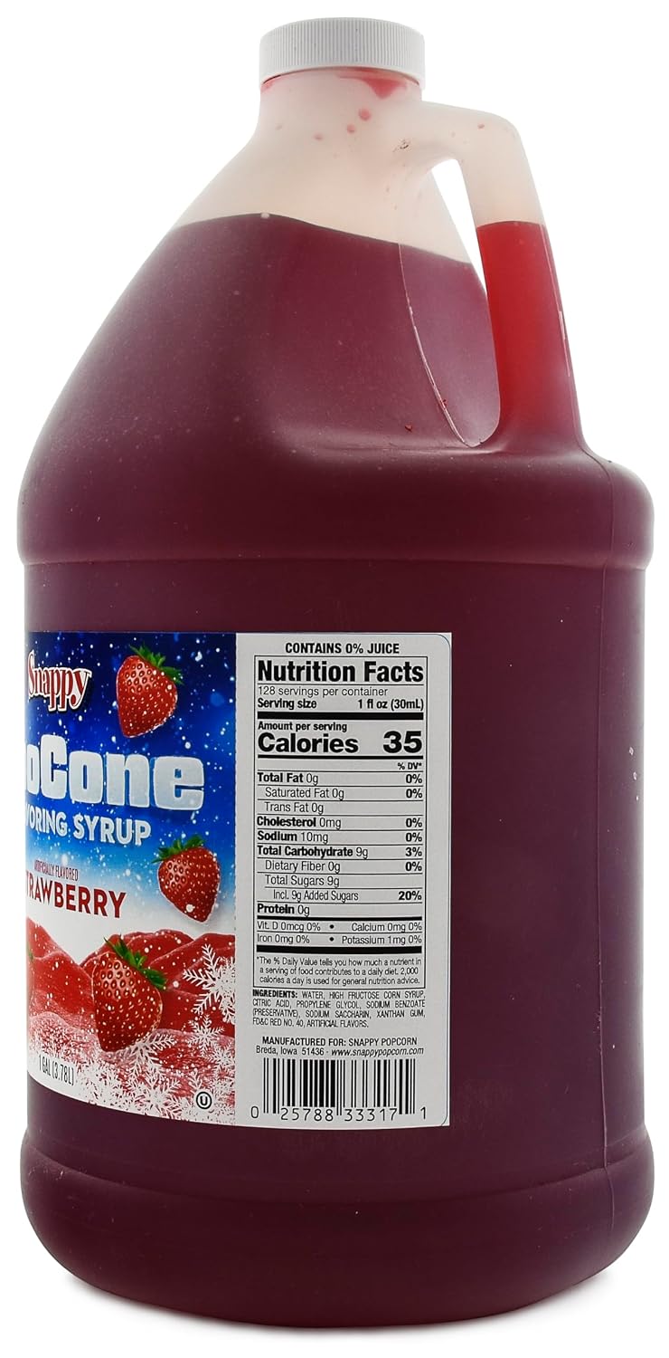Snappy Root Beer Sno Cone Syrup, 1 Gallon (128 oz), Ready to Use for Snow Cone Machines and Shaved Ice