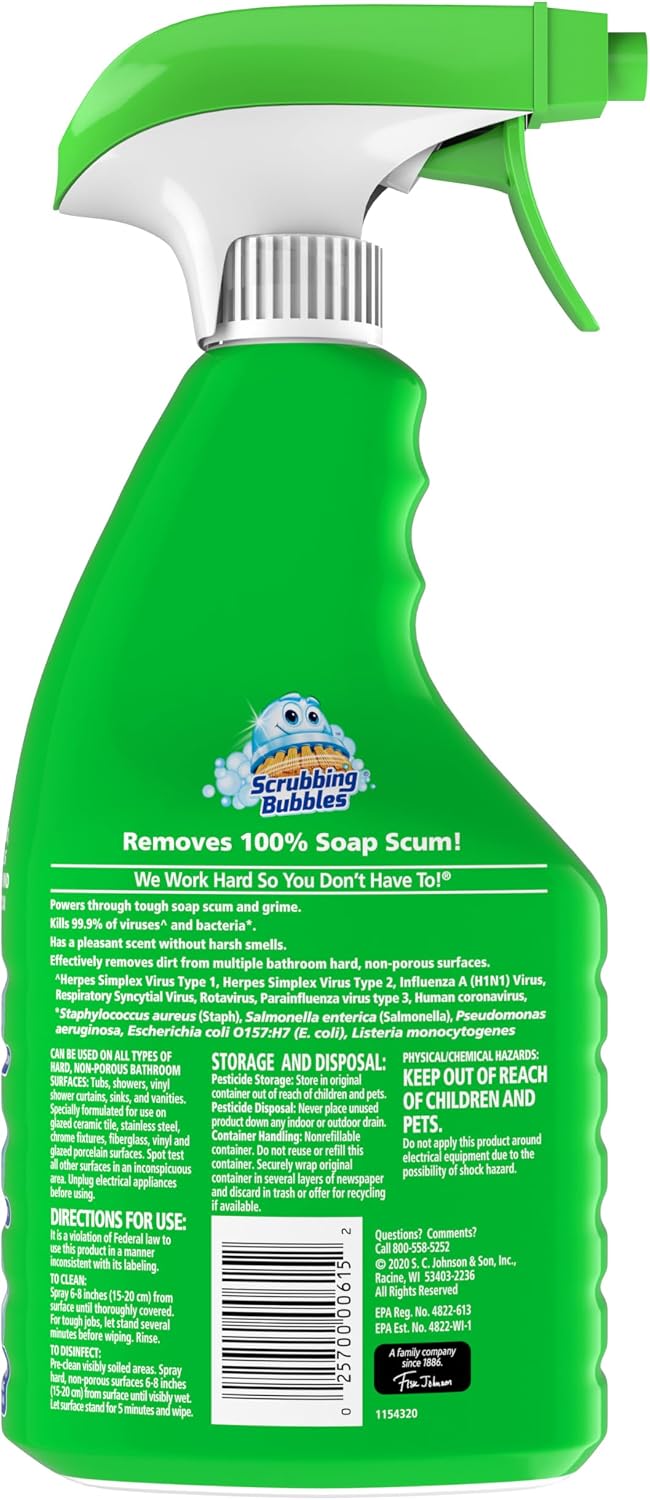 Scrubbing Bubble Bathroom Grime Fighter, Floral Fusion Scent, 32 oz Spray Bottle