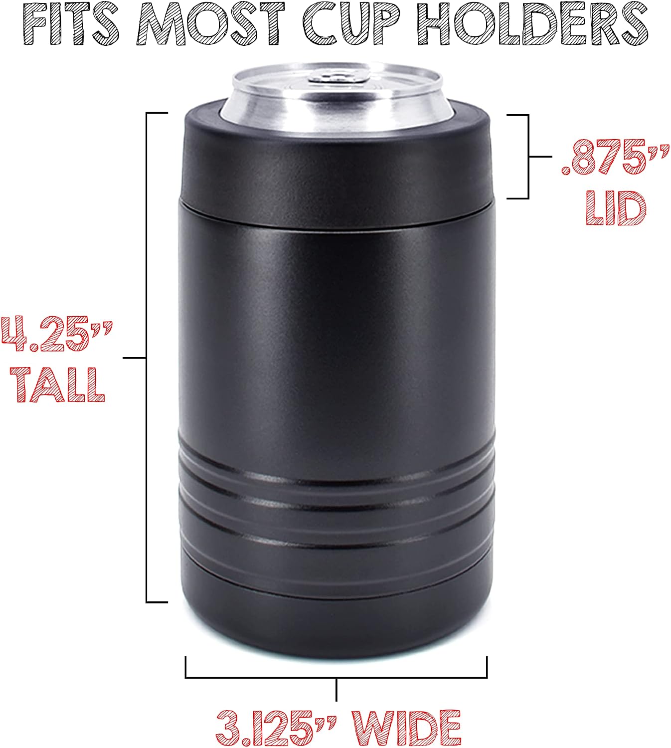 Clear Water Home Goods 12 oz 4-in-1 Stainless Steel Can Cooler (6-Pack)