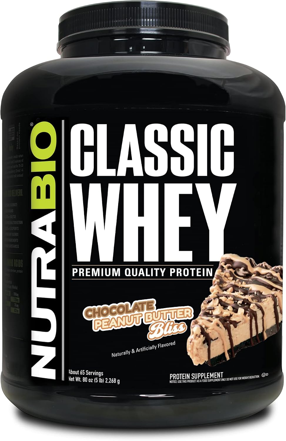 NutraBio Classic Whey Protein Powder- 25G of Protein Per Scoop - No Fillers, Artificial Colors, Preservatives - Chocolate Milkshake, 2 Pounds