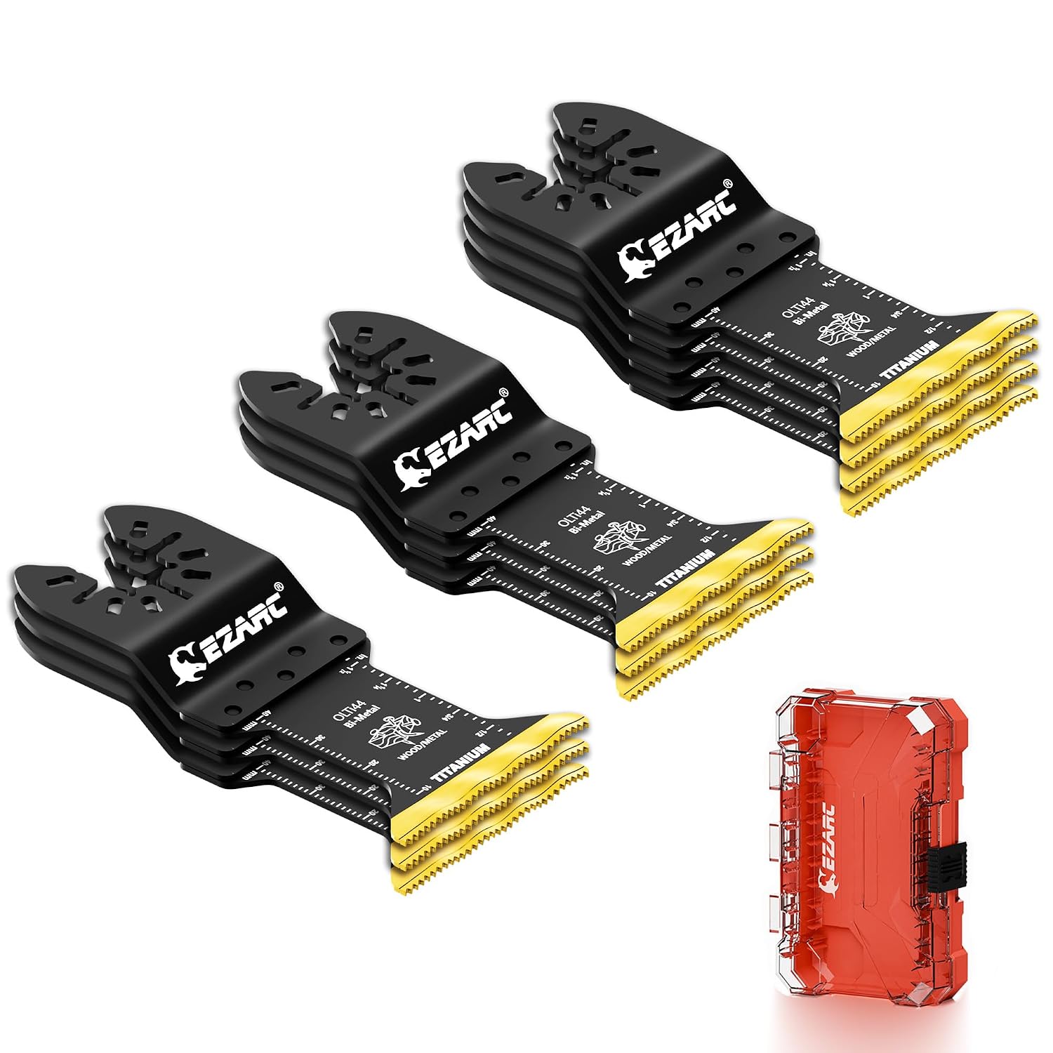 EZARC Titanium Oscillating Tool Blades, Oscillating Multitool Blades for Metal, Wood Nails, Screws Cutting, Plastic, 3 Pack