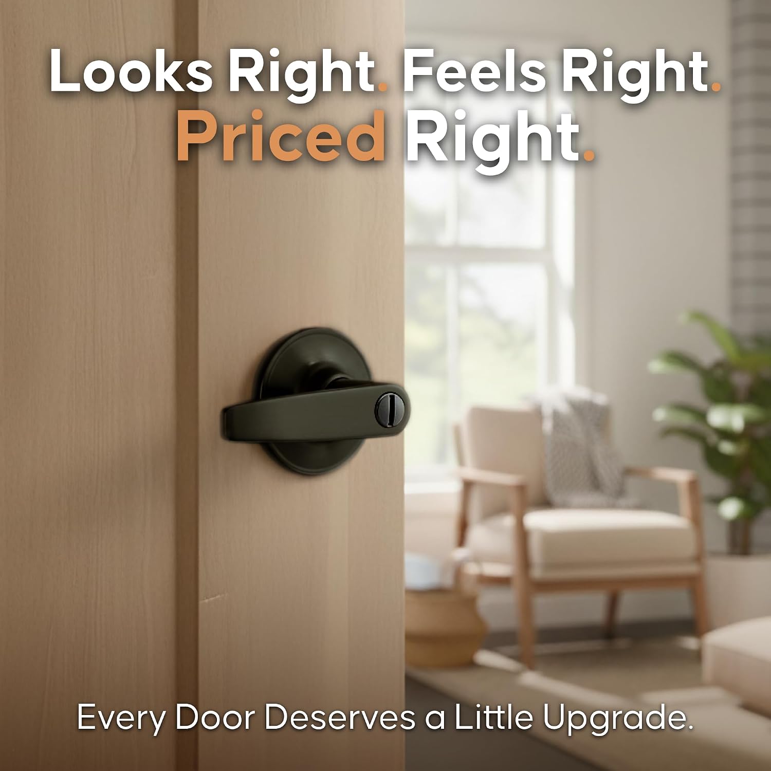Copper Creek DL1231SS Daley Push Button Privacy Door Lever, Satin Stainless