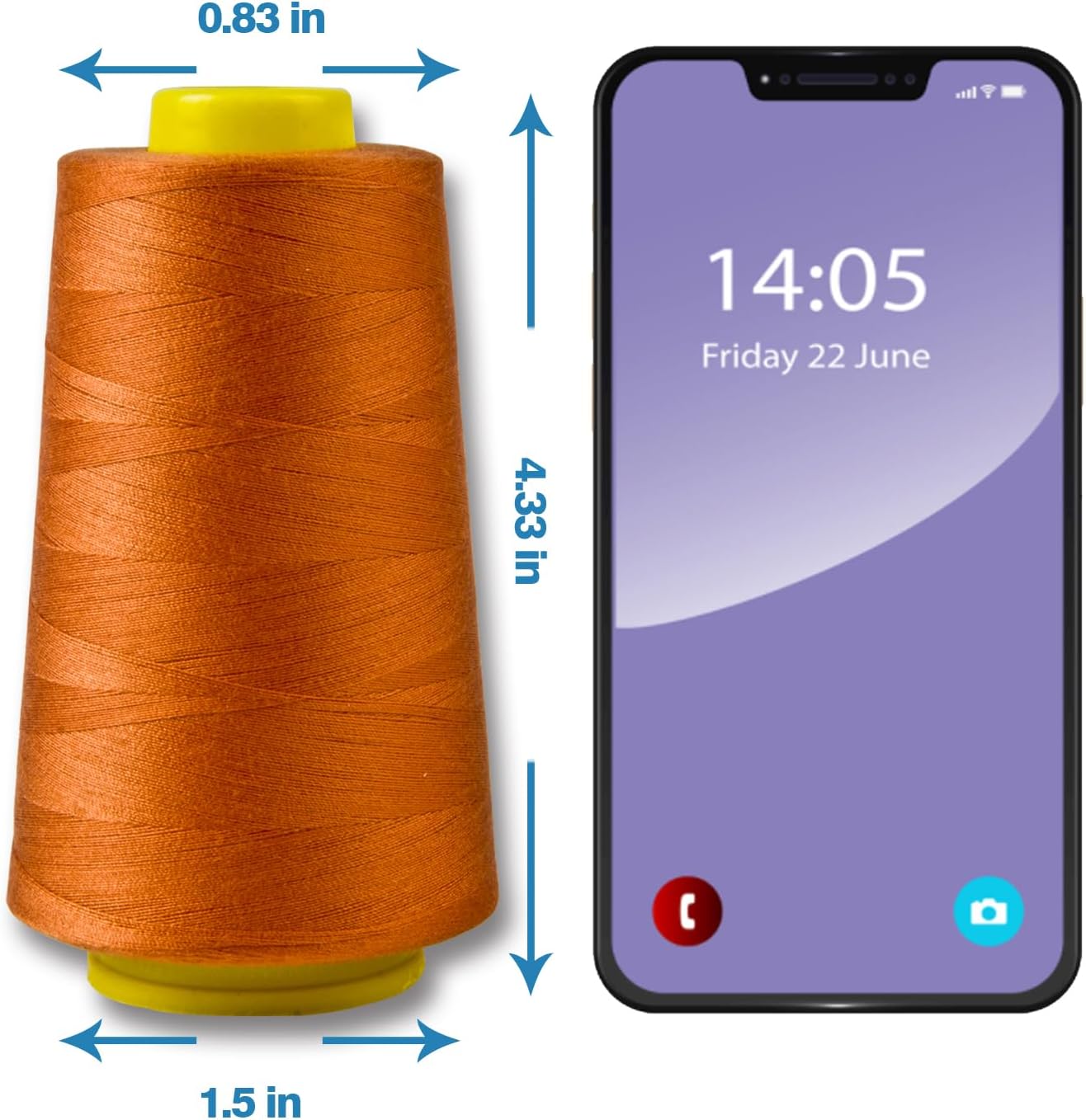 Black Serger Thread, All-Purpose Thread for Sewing, Polyester, 4 Cones of 3000 Yards Each Spool for Sewing Machine