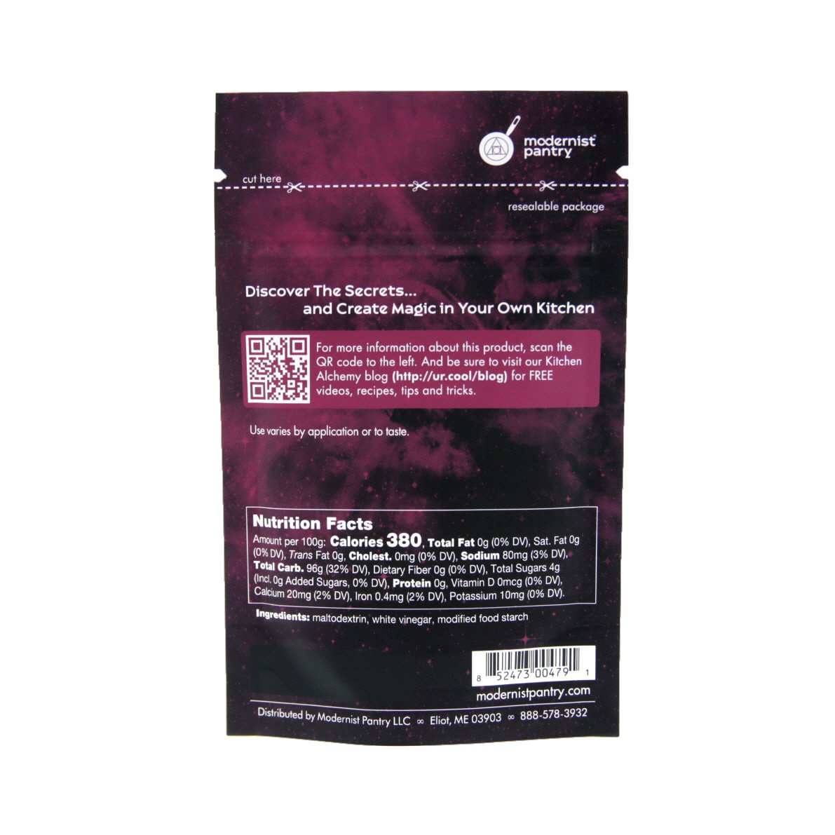Distilled White Vinegar Powder Gluten-Free Vegan OU Kosher Certified - 400g/14oz
