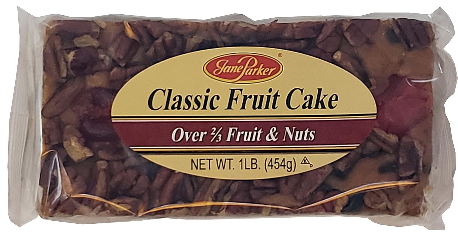 Jane Parker Fruitcake Classic Light Fruit Cake 1 pound (16 Ounce) Loaf in a Collectible Holiday Tin-Holiday-Christmas Cake-The Best Fruitcake You