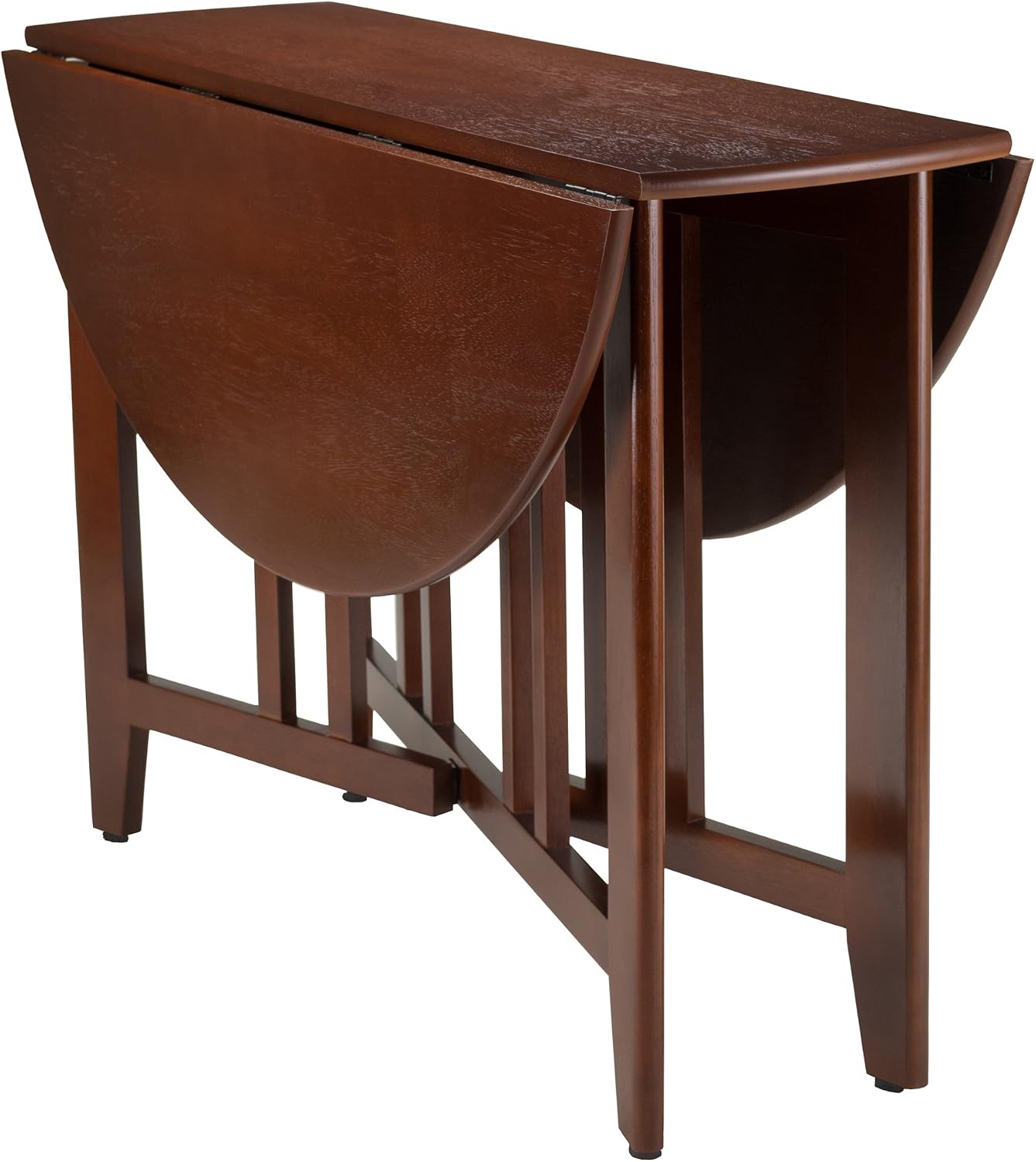 Winsome Alamo 3-Pc Double Drop Leaf Dining Table with 2 Ladder Back Chairs, Walnut