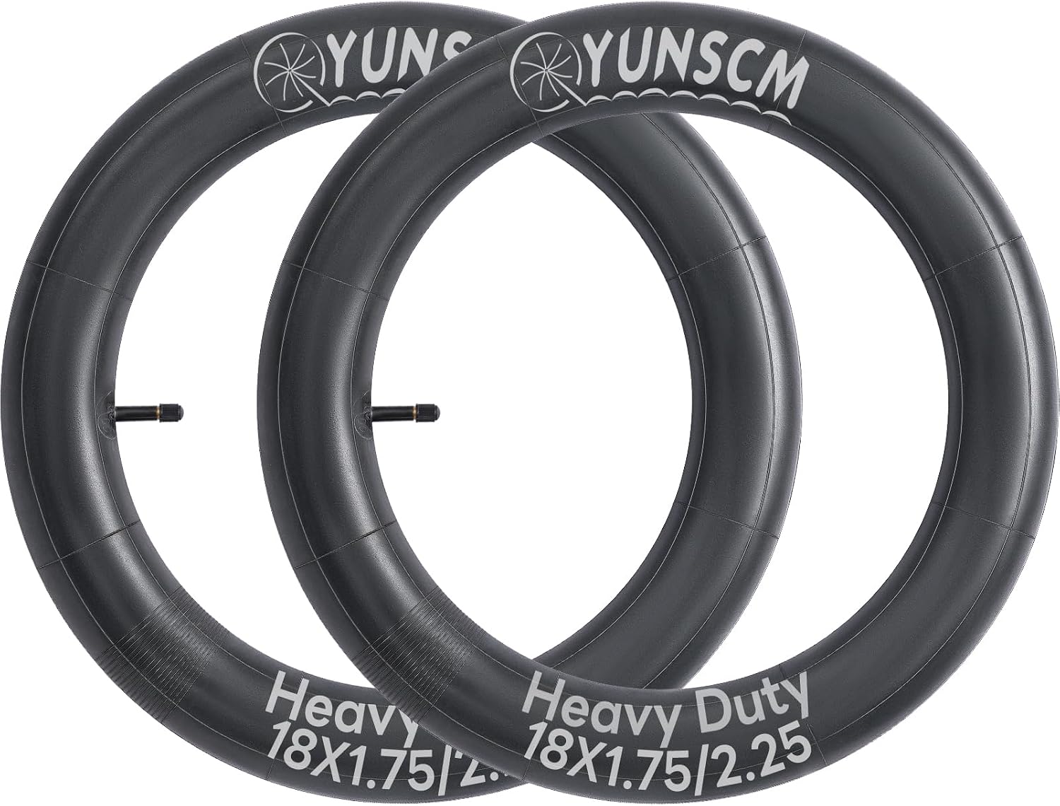 YUNSCM 2-PCS 18'' Bike Tubes 18x1.50/1.95-1.75/2.25 Heavy Duty 18" Bicyle Tubes Schrader Valve for 18x1.50/1.75/1.95/2.125/2.20/2.25 Bike Bicycle