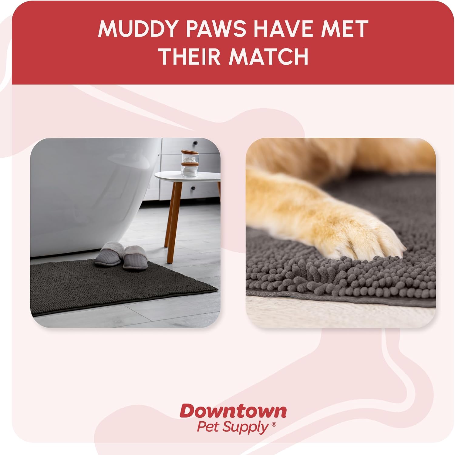Dog Mud Mat, 31" x 20" Sage – Thick Microfiber Entry Rug for Snow, Mud & Salt – Absorbent, Quick-Dry, Washer-Safe & Non-Slip, Medium