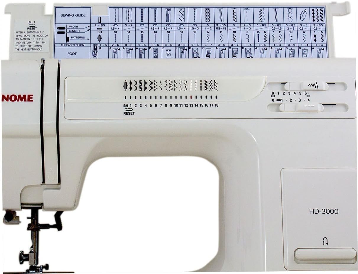 Janome HD3000 Heavy-Duty Sewing Machine with 18 Built-in Stitches + Hard Case | 18 Built-in Stitches + Hard Case
