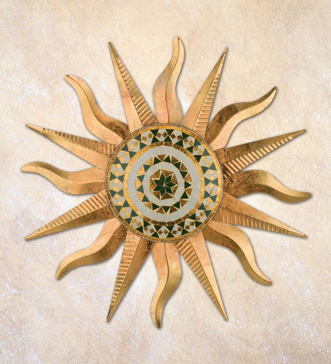 Regal Art & Gift Handcrafted Metal Sun Wall Decor, Rustic Sunburst Wall Art | Copper Patina, 40 in, Metal, Rust-Resistant Sunburst Sculpture, Eye-Catching Accent for Patio, Garden & Home