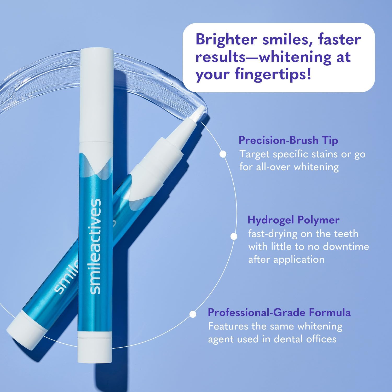Smileactives Teeth Whitening Kit with Gel & Pen, Hydrogen Peroxide, 30-Day