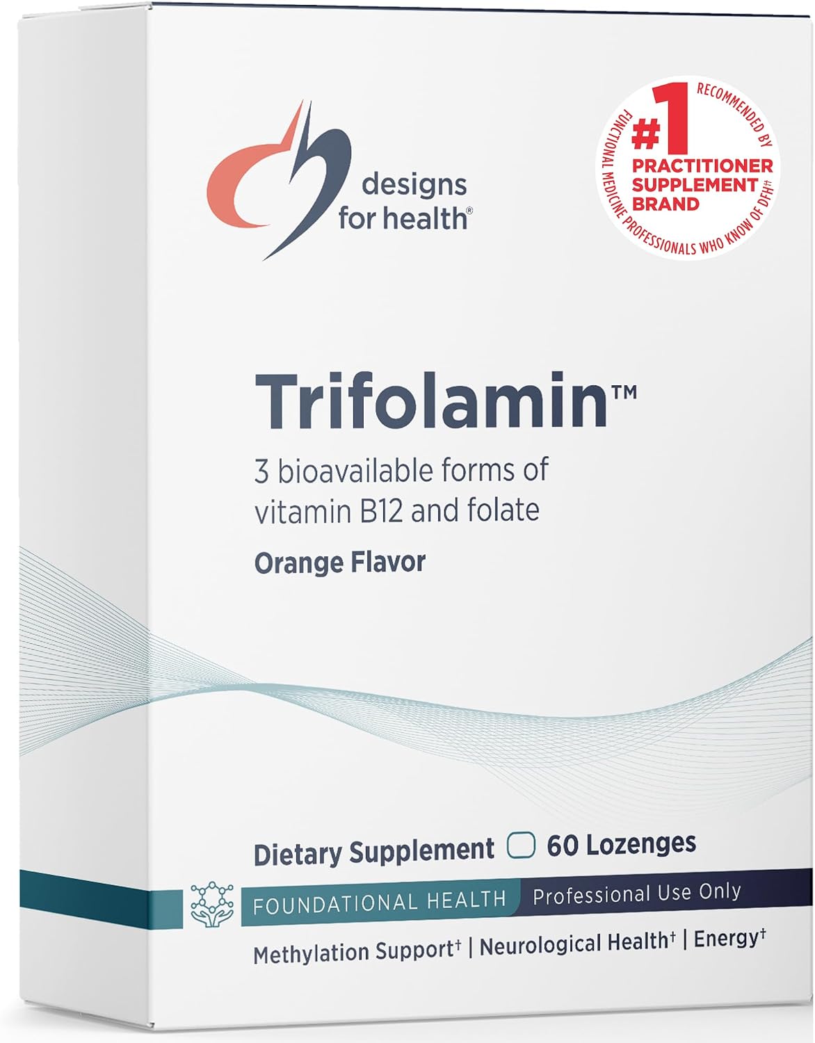 Designs for Health Trifolamin B12 + Folate Lozenges - 3000mcg B12 (Three Forms) + MTHF Methylfolate Supplement - Delicious Orange Flavor