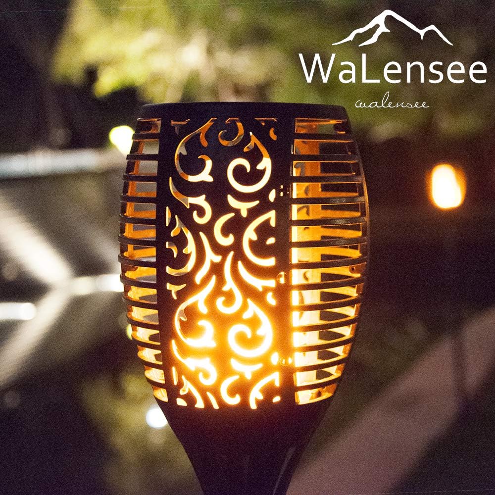 Walensee Solar Lights Outdoor Upgraded 43"(1 PACK) 96 LED Waterproof Flickering Flames Torch Lights Outdoor Solar Spotlights Landscape Decoration