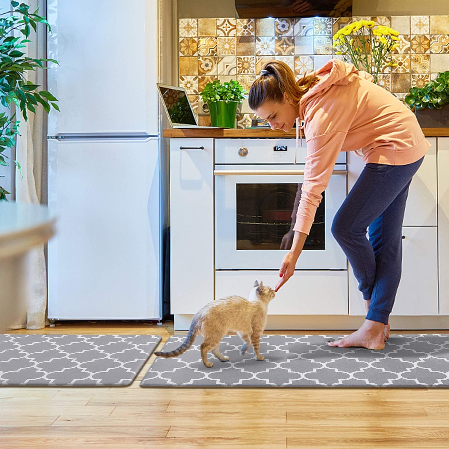 KMAT Kitchen Mat Set of 2,Cushioned Anti-Fatigue Kitchen Mats for Floor