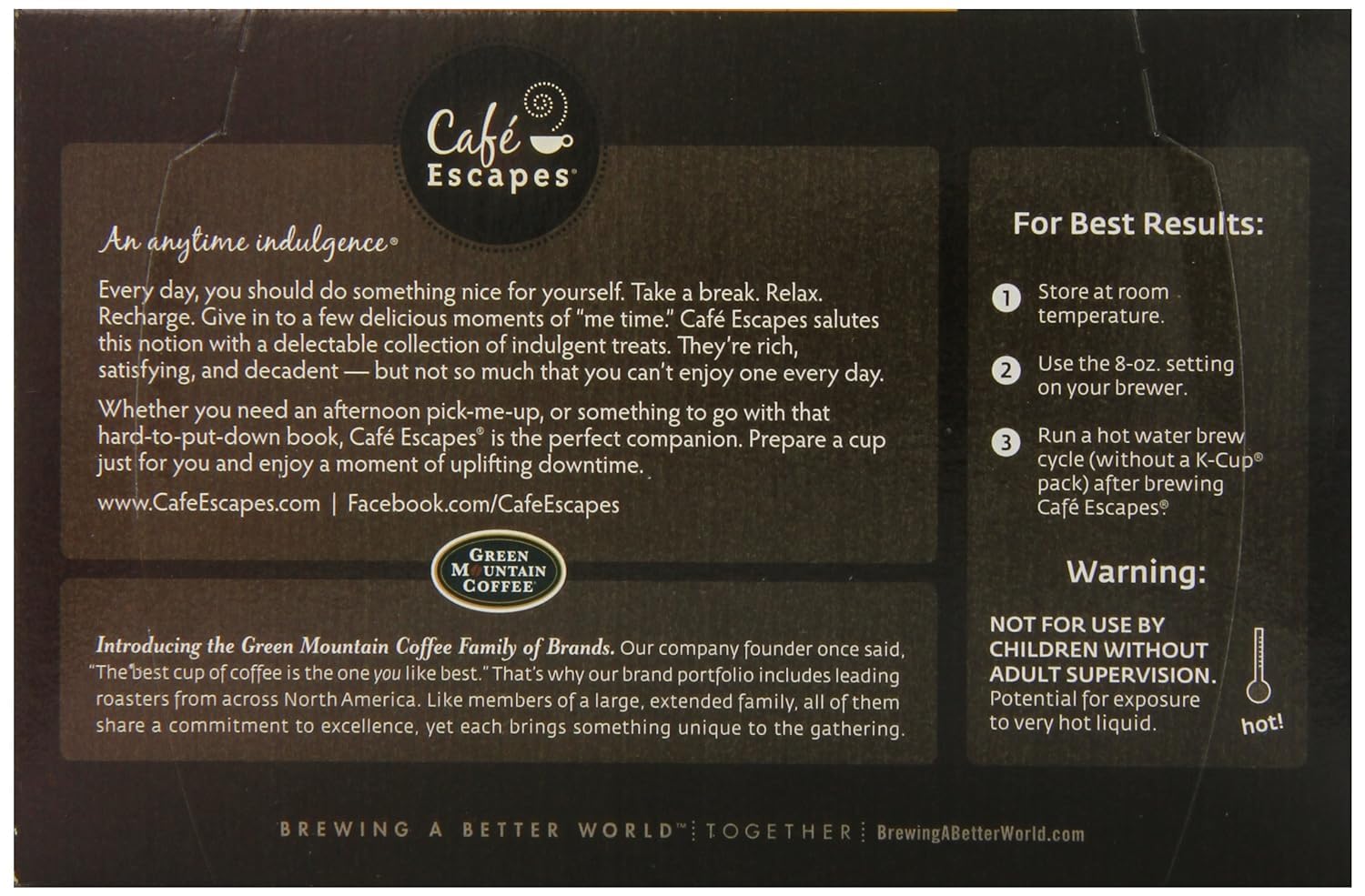Cafe Escapes Chai Latte K-Cups, 16 Count (Packaging May Vary)