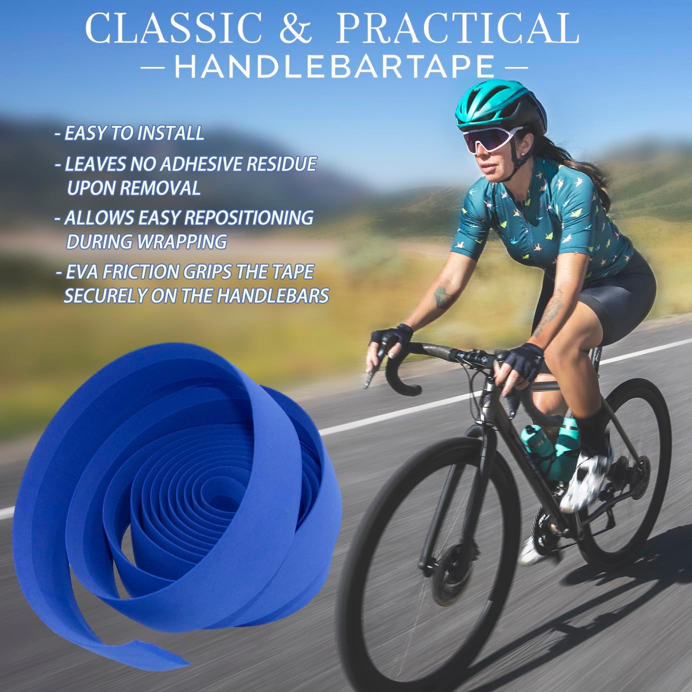 KINGOU EVA Road Bike Handlebar Tape Bicycle Bar Wraps - 2PCS Per Set