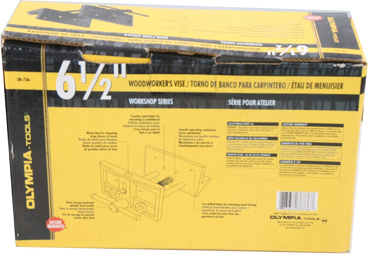 Olympia Tools 38-736 Woodworker’s Vise, 6-1/2-Inch , Gray