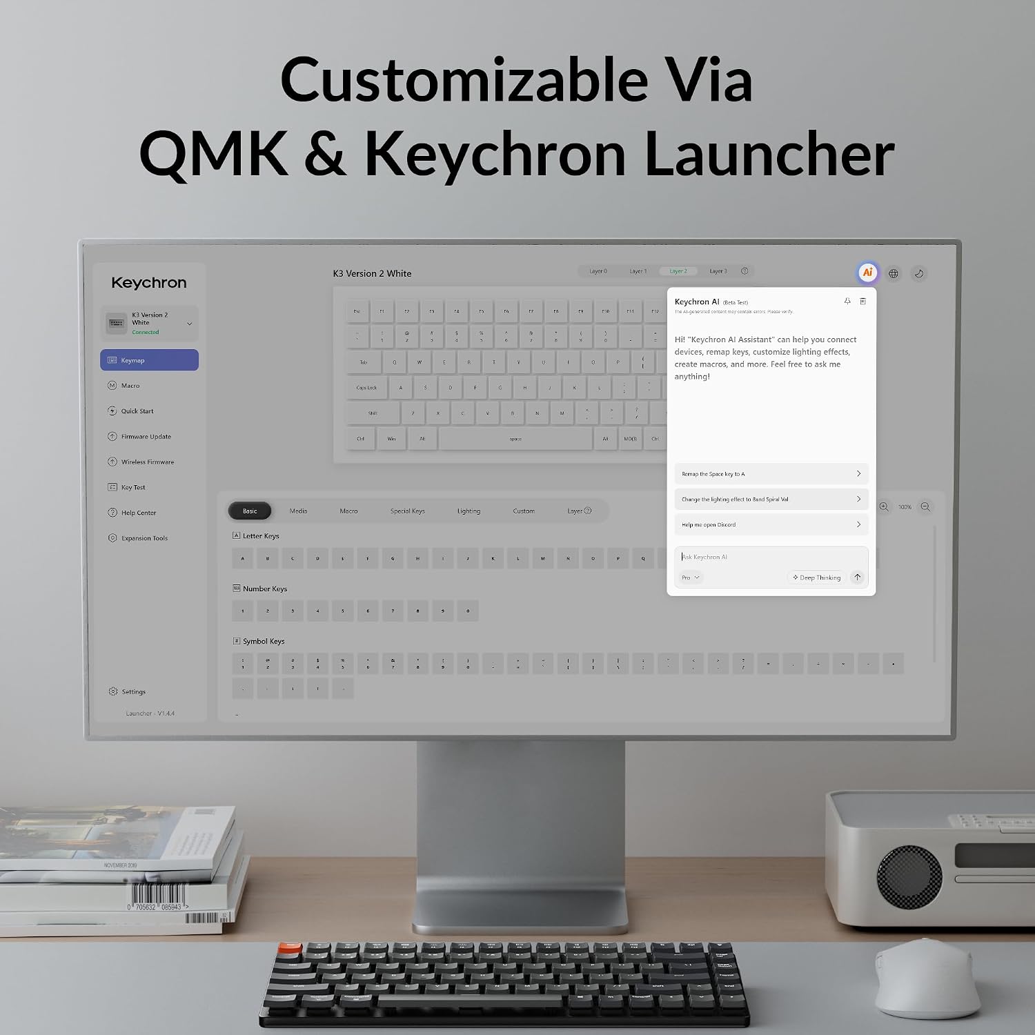 Keychron K3 Version 2 QMK 75% Wireless Low-Profile Mechanical Keyboard