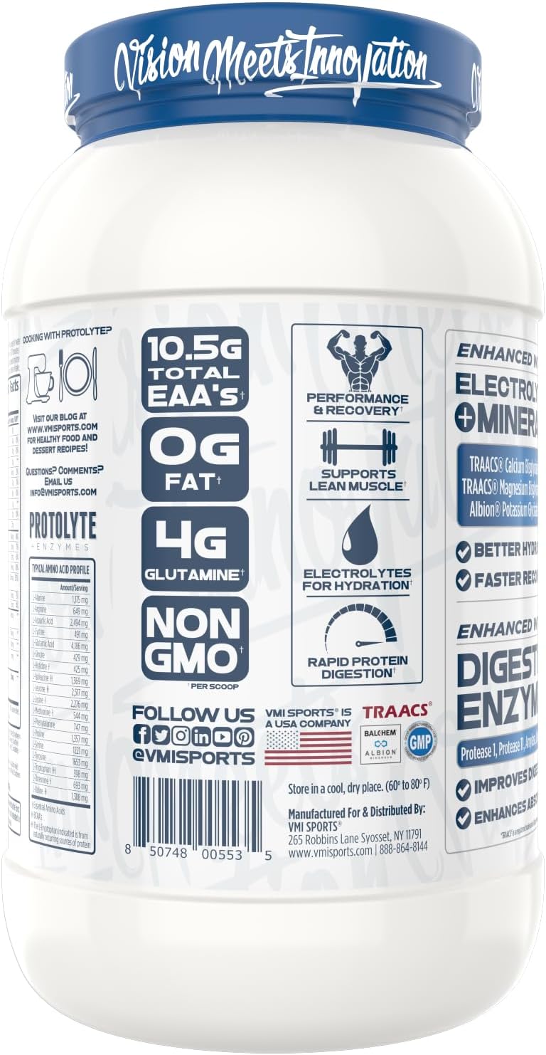 VMI Sports | ProtoLyte Whey Isolate Protein Powder | Low Calorie Whey for Weight Loss and Muscle Gain | Digestive Enzymes | Non-GMO (1.6 lb, Chocolate Fudge Cookie) | Premium whey isolate protein powder for smooth mixing in shakes smoothies and convenien…