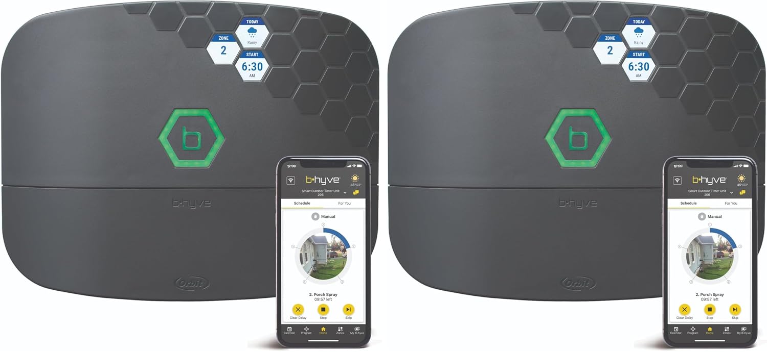 Orbit B-hyve XR Smart Sprinkler Timer - 8-Zone - WiFi-Enabled Indoor/Outdoor Irrigation Controller - App Control - Weatherproof Watering System