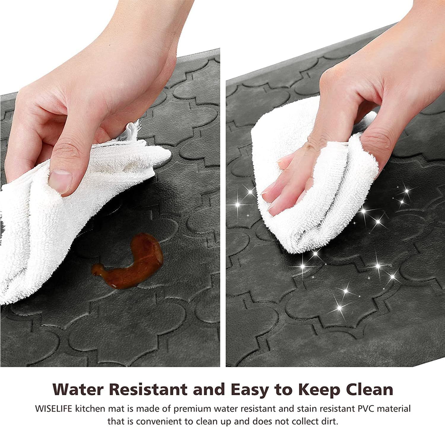 WISELIFE Kitchen Mat Cushioned Anti Fatigue Floor Mat, 17.3"x60", Thick Non Slip Waterproof Kitchen Rugs and Mats, Standing Mat for Floor, Home