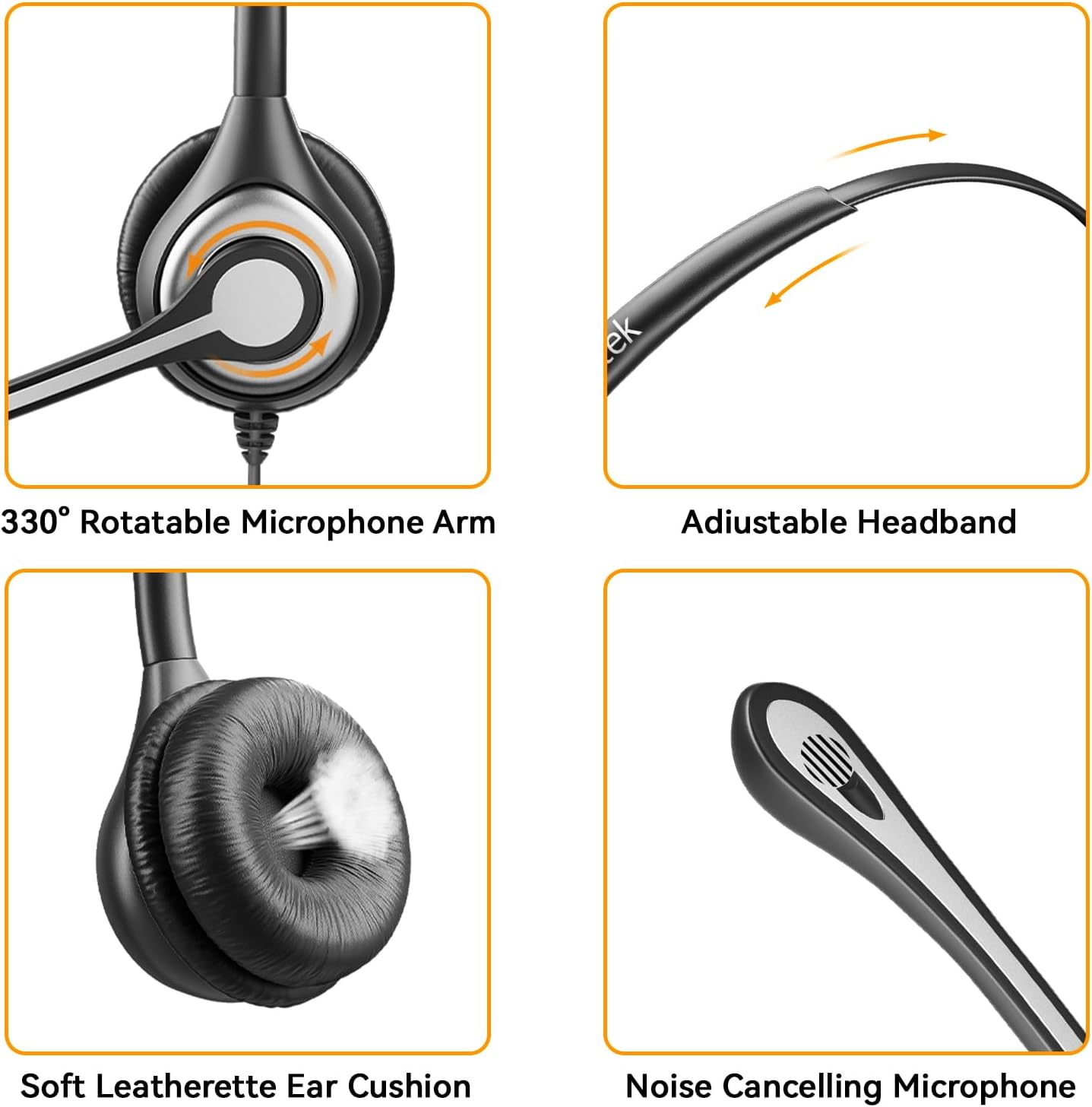 Wantek Phone Headset with Microphone Noise Cancelling