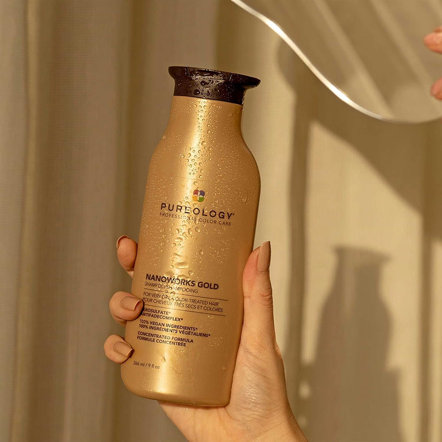 Pureology Nanoworks Gold Shampoo - For Very Dry and Color-Treated Hair, Renews Softness & Shine, Sulfate-Free & Vegan