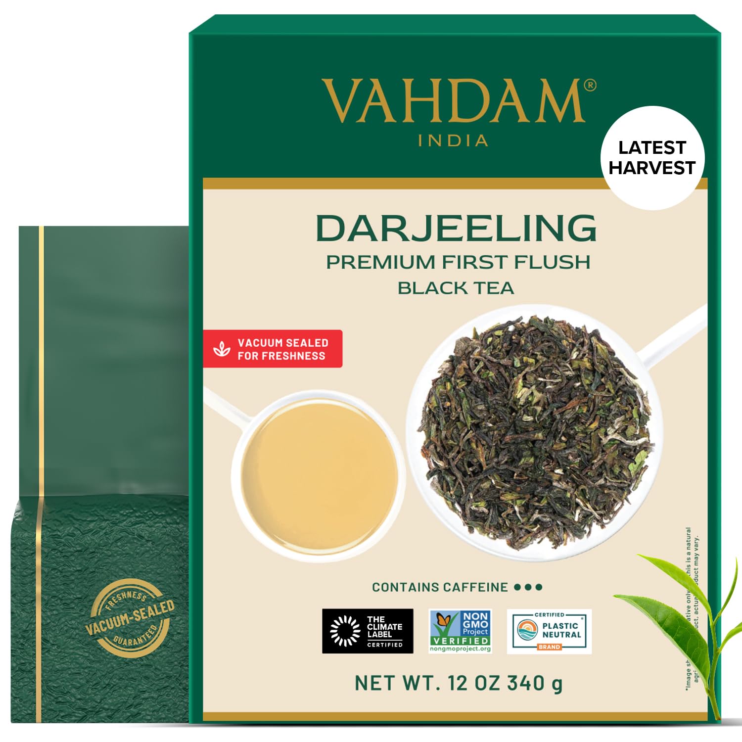 VAHDAM, Green Tea Leaves From Himalayas 170+ Cups (12oz) High Elevation Grown Green Tea Leaves From Himalayas | Pure Unblended Single Origin Green Loose Leaf Tea | Vacuum Sealed
