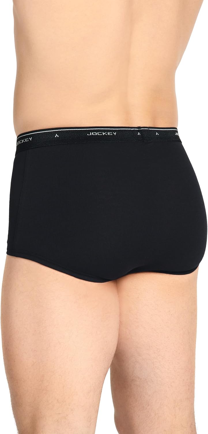 Jockey Classic Full Rise Brief- 6 Pack - 100% Cotton Underwear for Men
