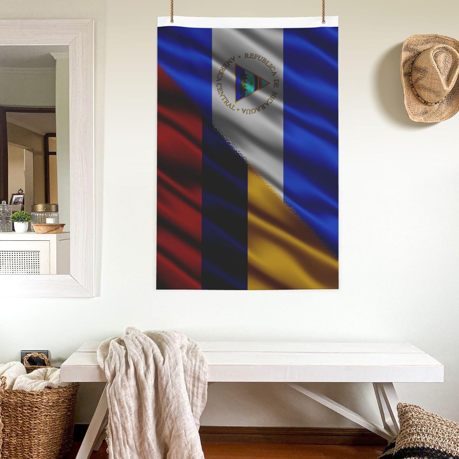 Nicaraguan Nicaragua And American Usa Flag 2x3 Ft Flags Double-Sided Printing Outdoor Indoor Decoration Country Flag 2x3 Foot Polyester Banner