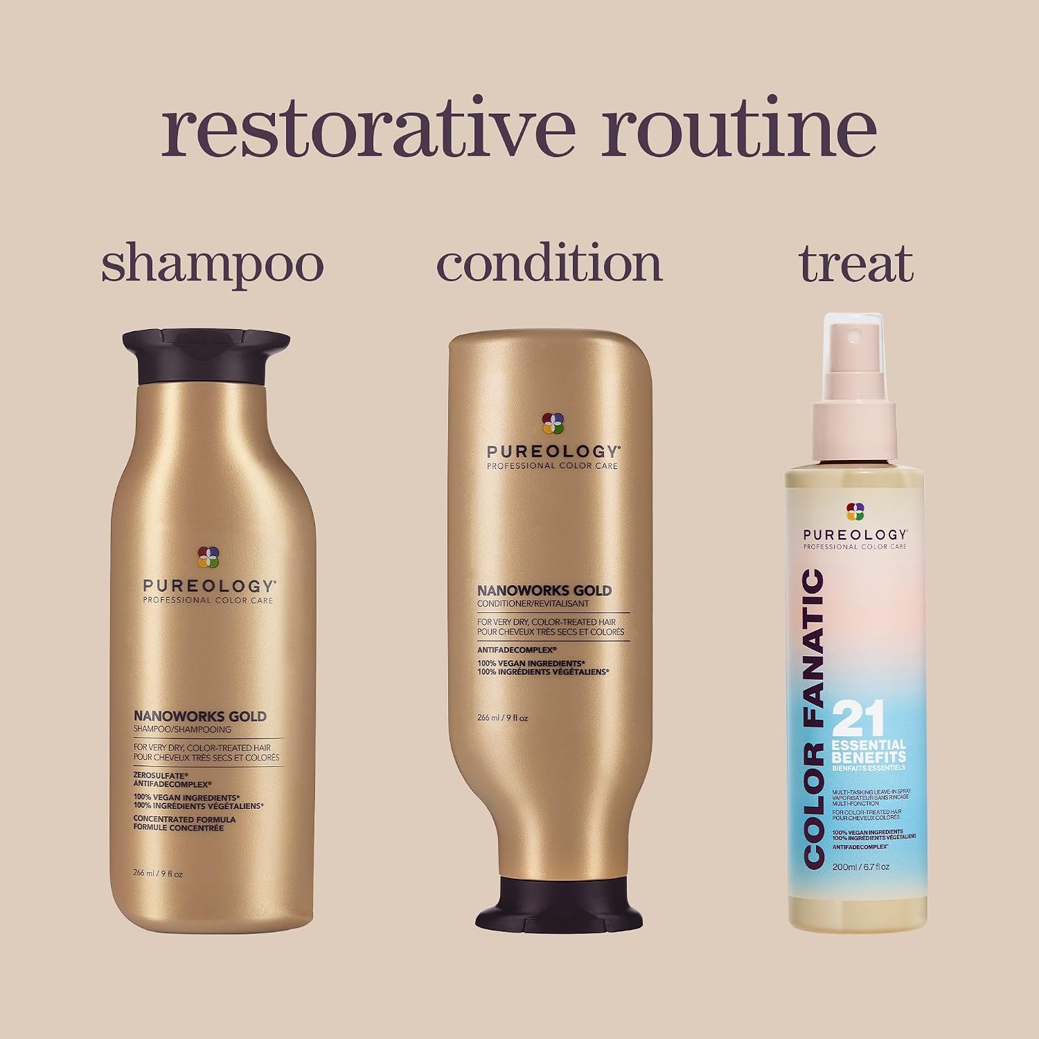 Pureology Nanoworks Gold Shampoo - For Very Dry and Color-Treated Hair, Renews Softness & Shine, Sulfate-Free