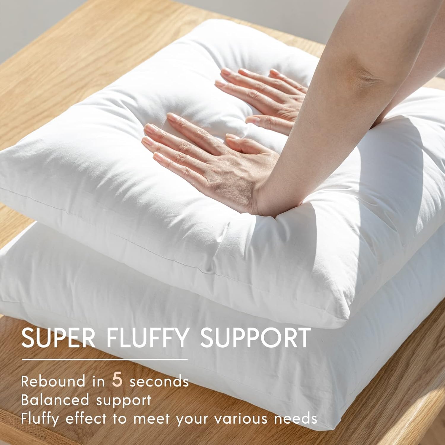 Phantoscope Throw Pillow Insert with 100% Cotton Cover, 26x26 Inch, 1 Pack