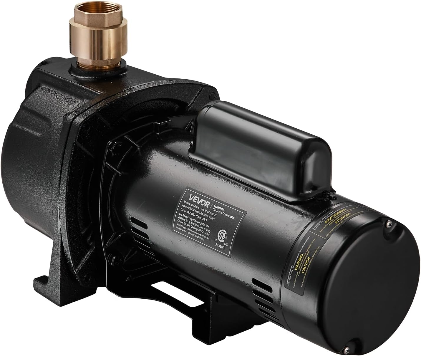 VEVOR 1/2 HP Shallow Well Jet Pump, AC 115/230 Volt, 790 GPH Dual Voltage Cast Iron Well Jet Pump, with 147 ft Max Head Lift, Automatic Pressure Switch, for Garden Irrigation Lawn Sprinkler System