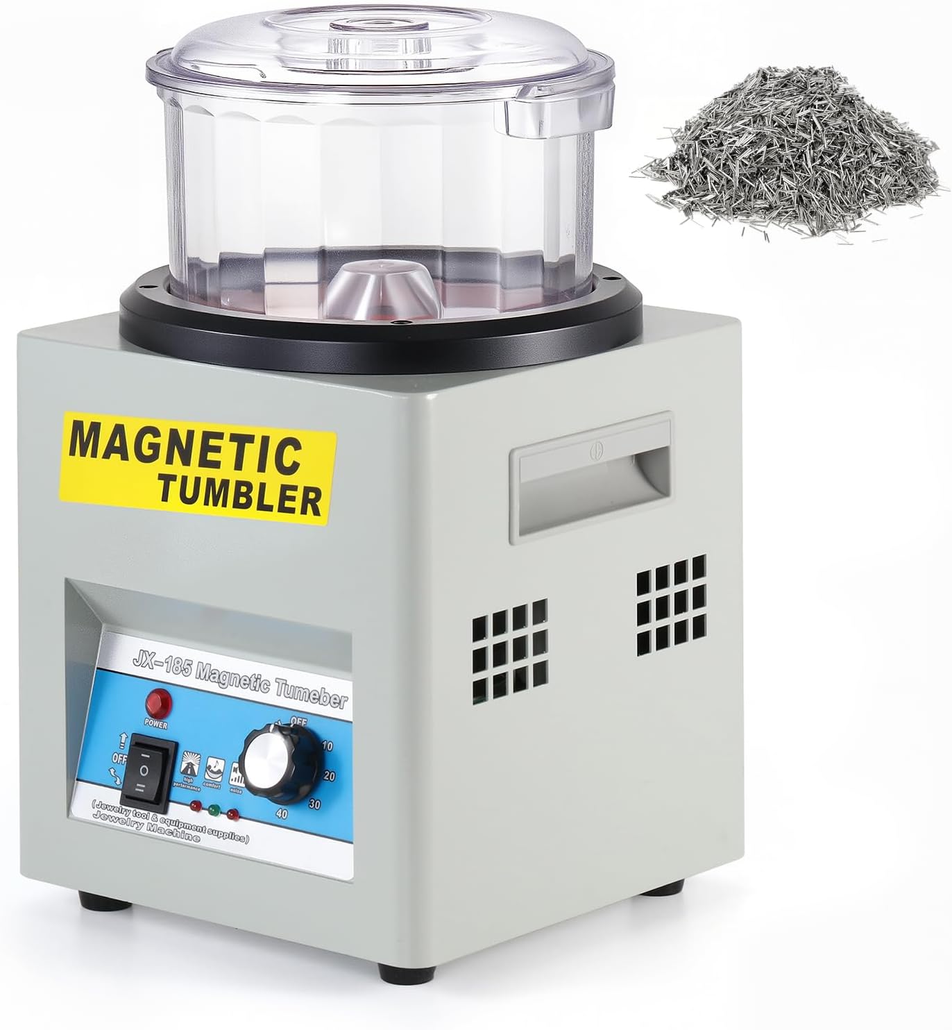 BEAMNOVA Magnetic Tumbler, Jewelry Polisher Machine, With Bucket, Lid