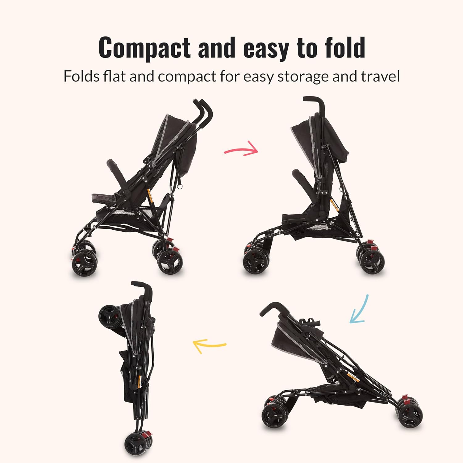 Dream On Me Vista Moonwalk Baby Stroller in Light Gray, Lightweight Infant Stroller with Compact Fold