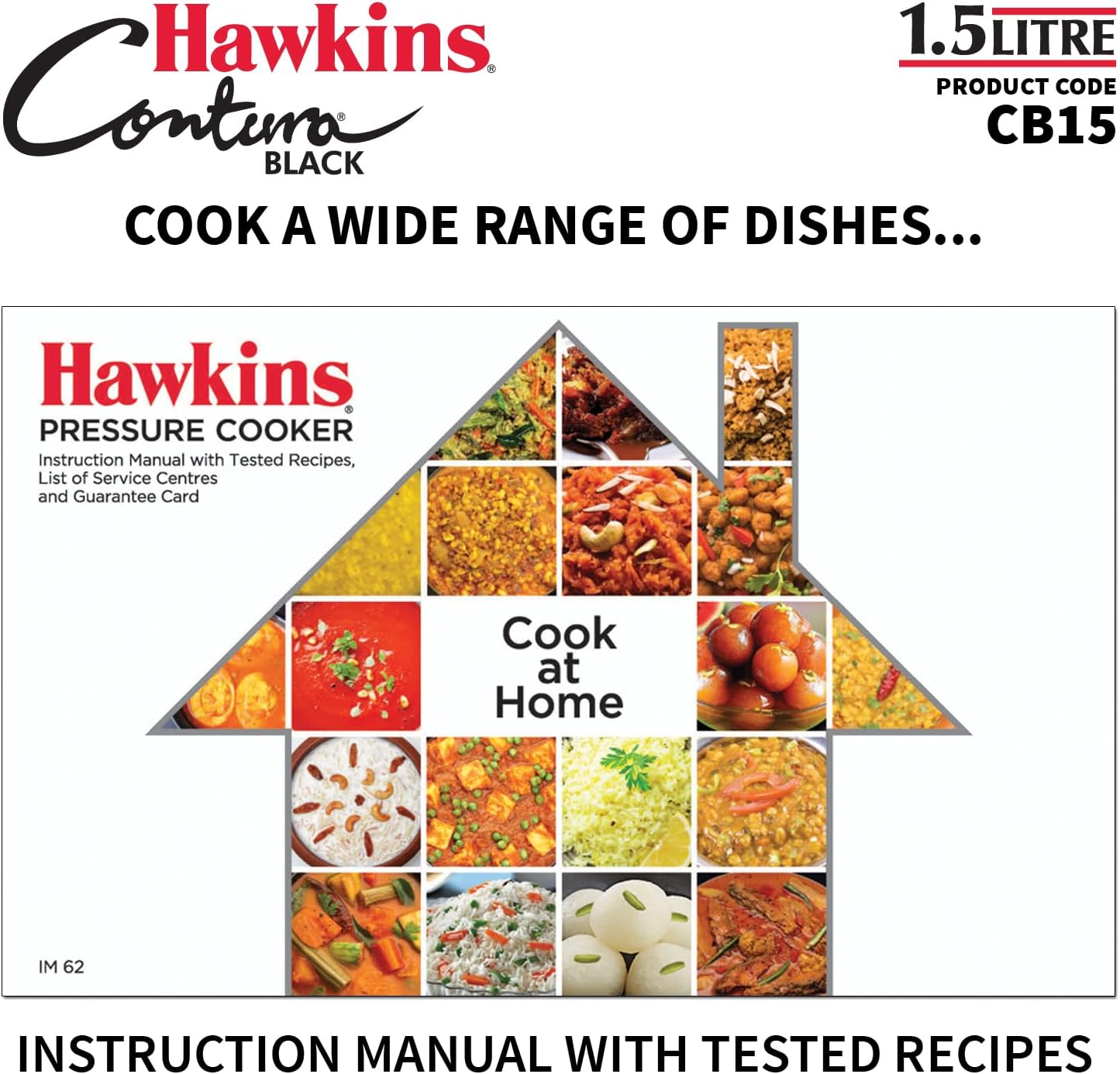 Hawkins 3.5 Litre Contura Black Pressure Cooker, Hard Anodised Inner Lid Cooker, Handi Cooker, Black (CB35)
