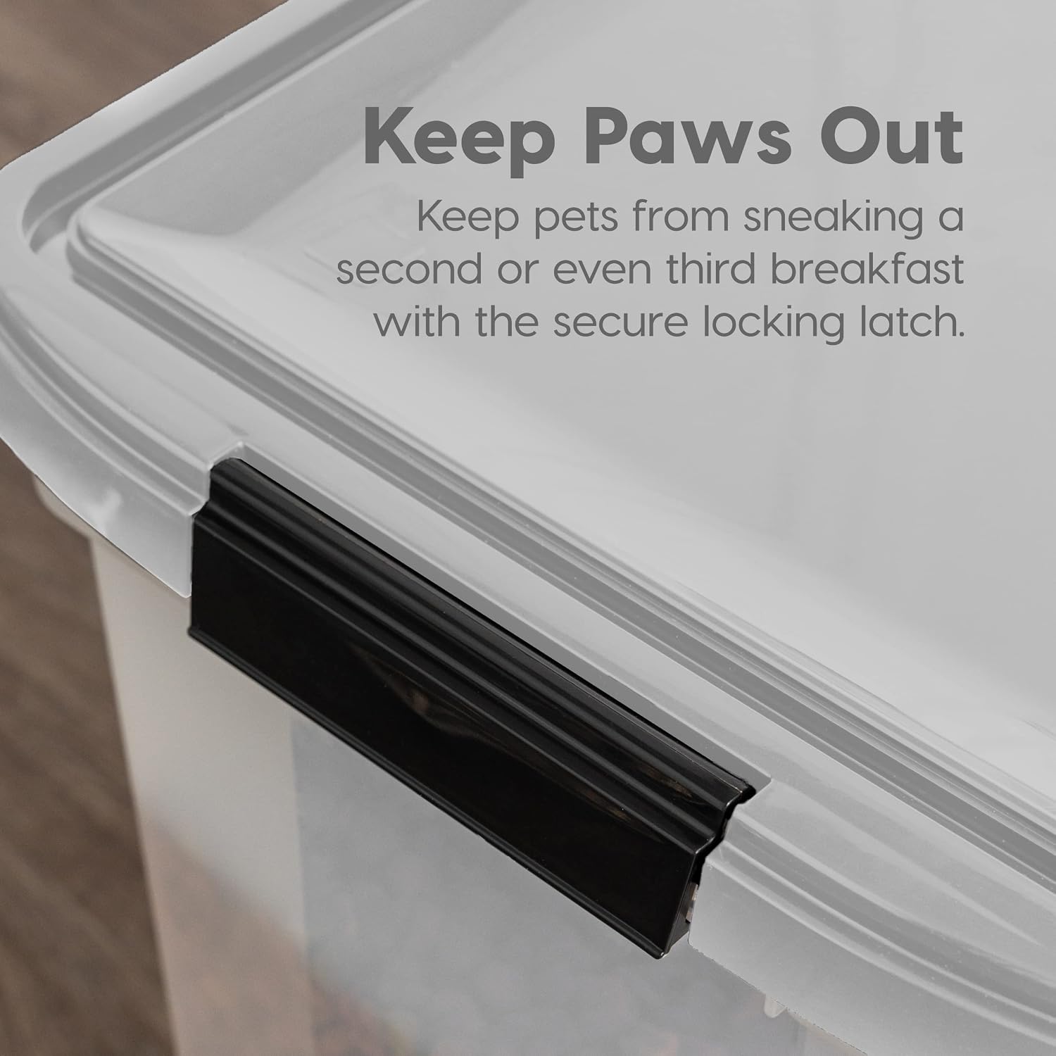 IRIS USA Dog Food Storage Container, Up to 25 lbs, Black, Made in USA | Wheels for Mobility, Airtight Seal, BPA-Free, Best for Bird Seed, Cat food, Cat Litter, Chicken Feed, Pellets