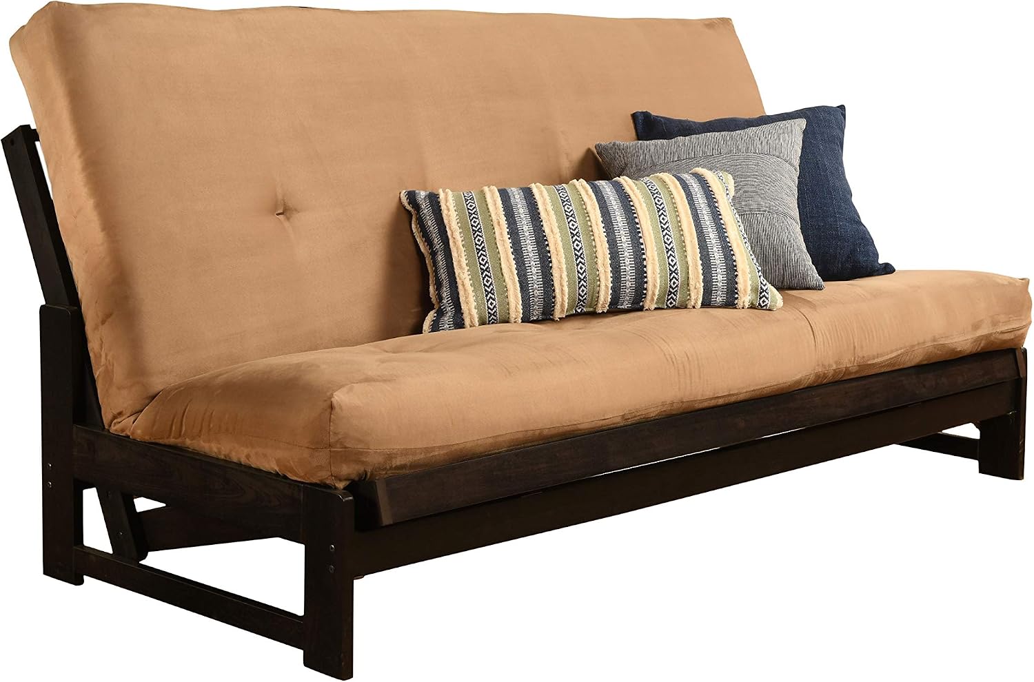 Kodiak Furniture Aspen Futon Set with Reclaim Mocha Finish, Suede Black
