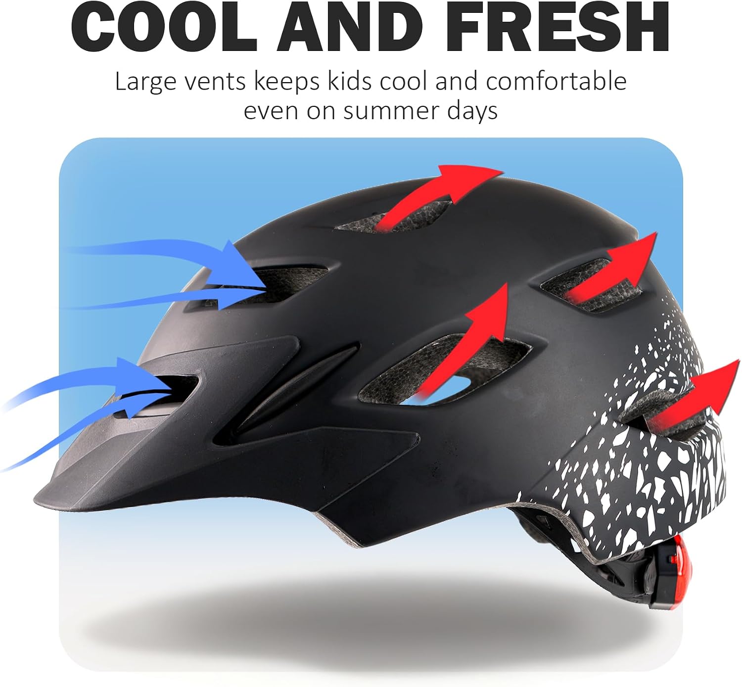 Kids Bike Helmet, Toddler Youth Helmet for Boys Girls, Ages 3-5, 5-8, 8-14