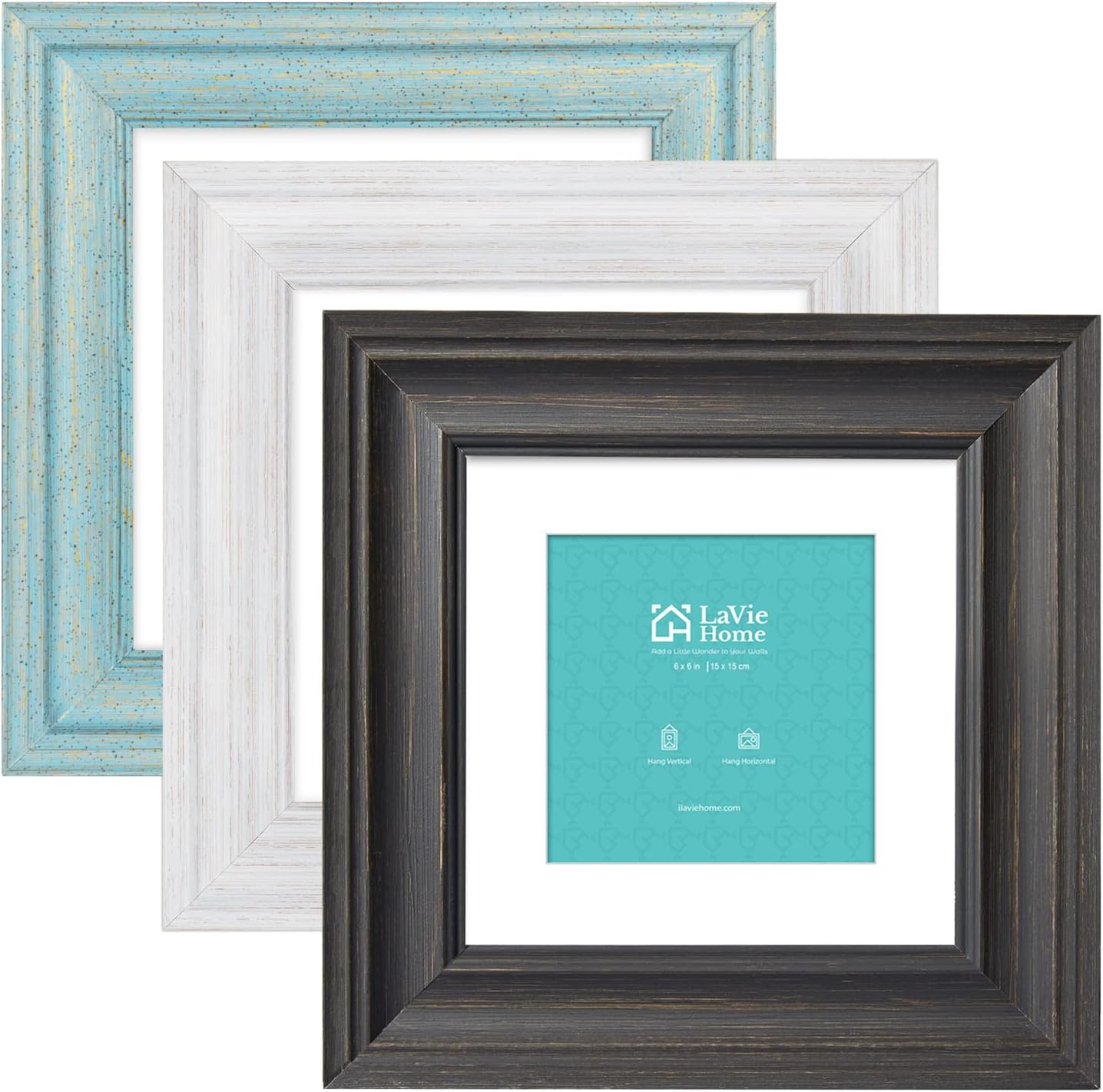 LaVie Home 8x8 Picture Frames (1 Pack, Gold) Square Photo Frame Set with High Definition Glass for Wall Mount & Table Top Display