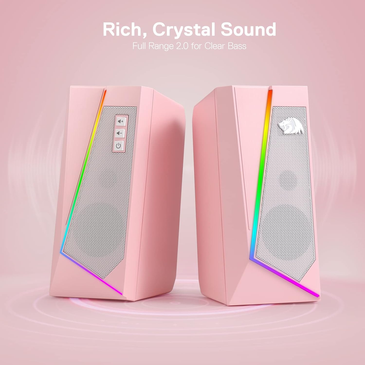 Redragon GS520 Wired 2.0 Channel Stereo Sound Desktop RGB Computer Speakers