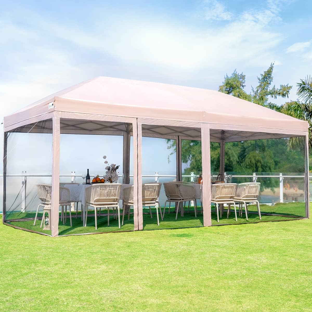 Quictent 10'x10' Pop up Screened Canopy Tent with Mosquito Netting | Portable Easy up Outdoor Screen House Shelter for Patio, Camping and Picnic, Includes Wheeled Carry Bag