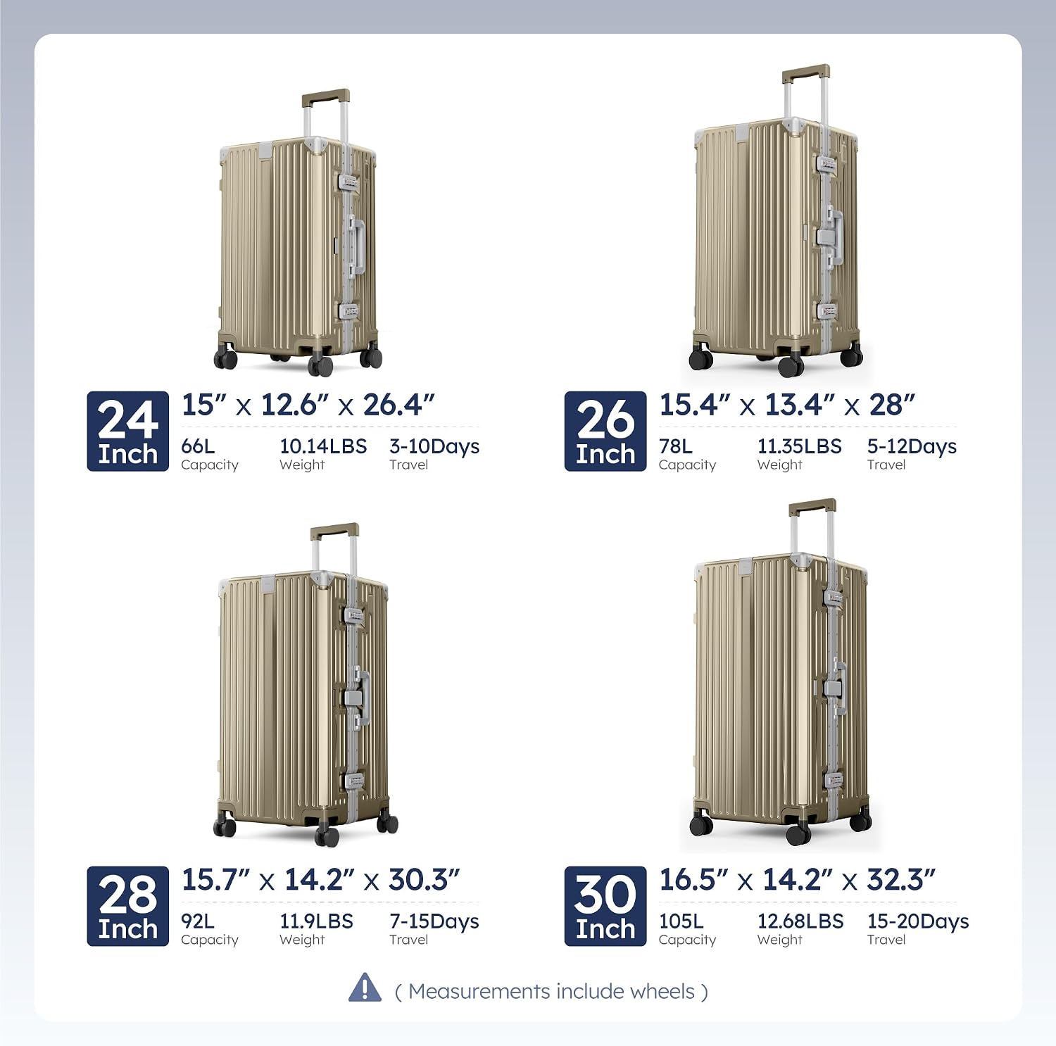 ALPHA CAMP Trunk Luggage 28 Inch with Aluminum Frame Zipperless Suitcase | Large Checked Thickened 3-Layer PC Hardside Luggage with TSA Lock,Charging Port,Cup Holder and Spinner Wheels for Travel