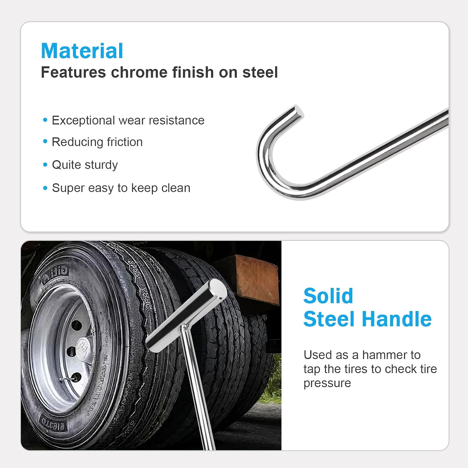 5th Wheel Pin Puller 31" Solid Steel with Chrome Plating Heavy Duty - 1pack