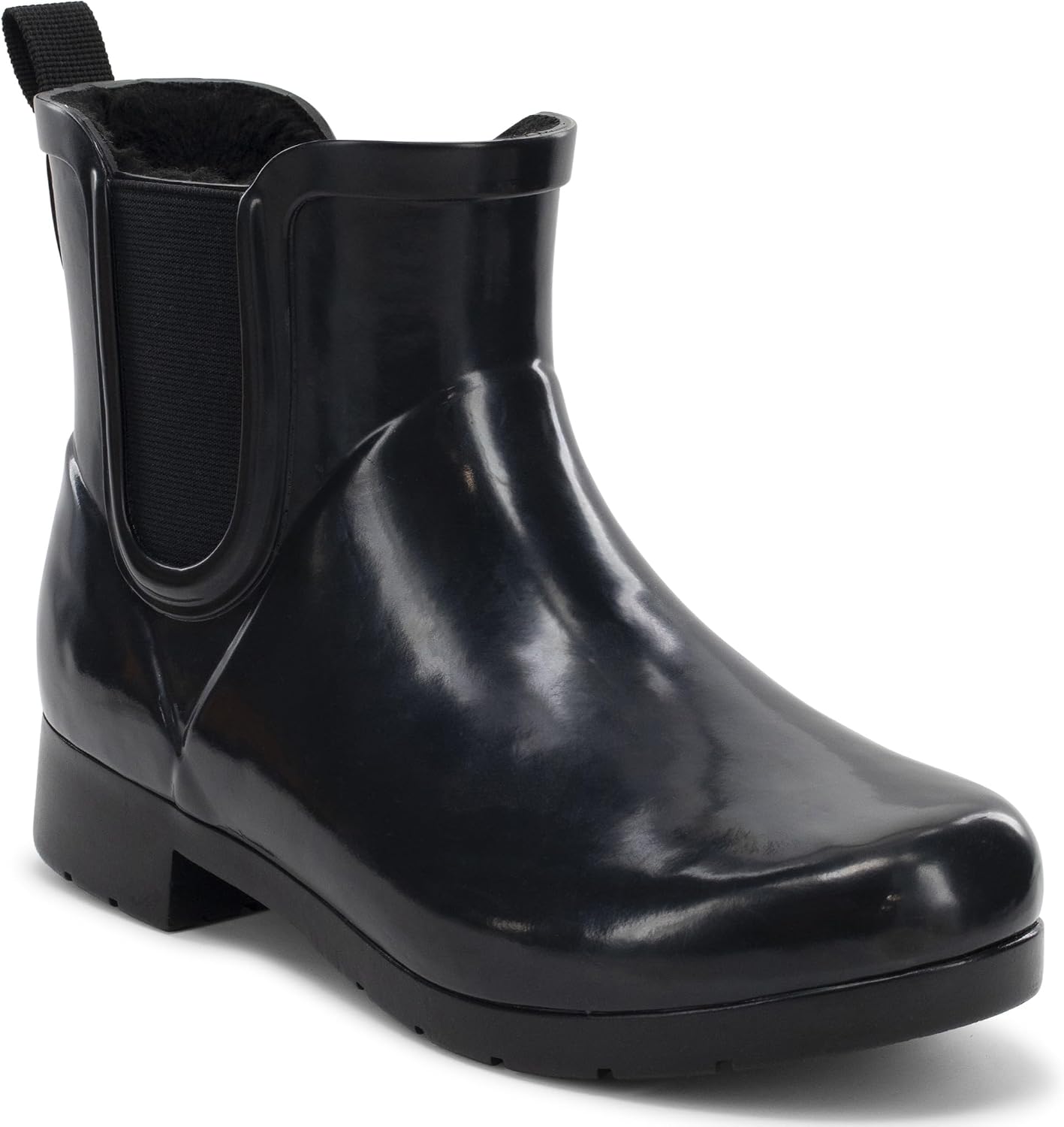 Chooka Women's Delridge Waterproof Faux Fur Chelsea Rain Boot Slip On