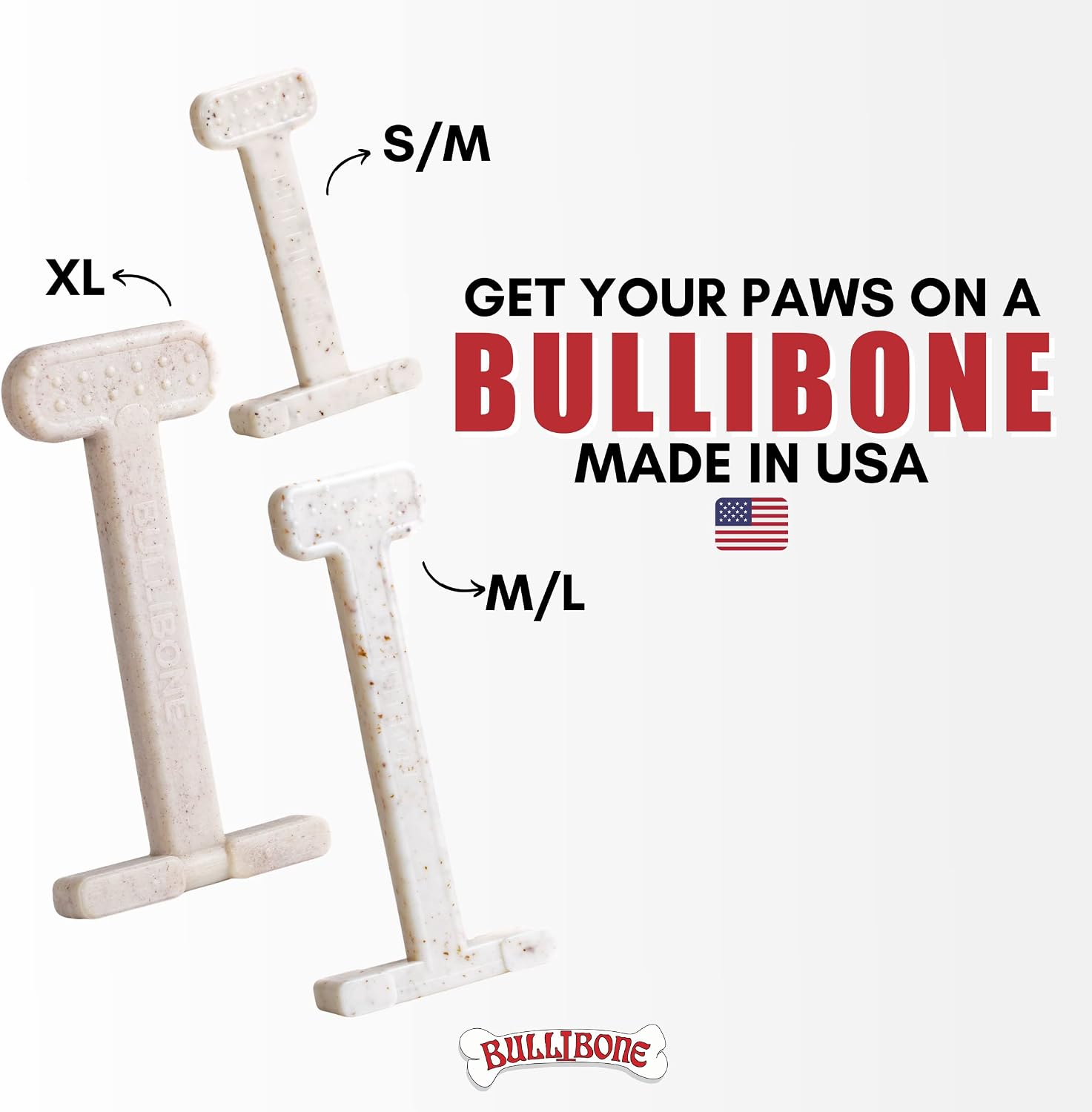 Bullibone Nylon Dog Chew Toy for Aggressive Chewers - Dental Hygiene Bone with Beef Flavor, Durable Tough Chew Toys for Small Dogs, Indestructible Dog Bone - 3 Pack